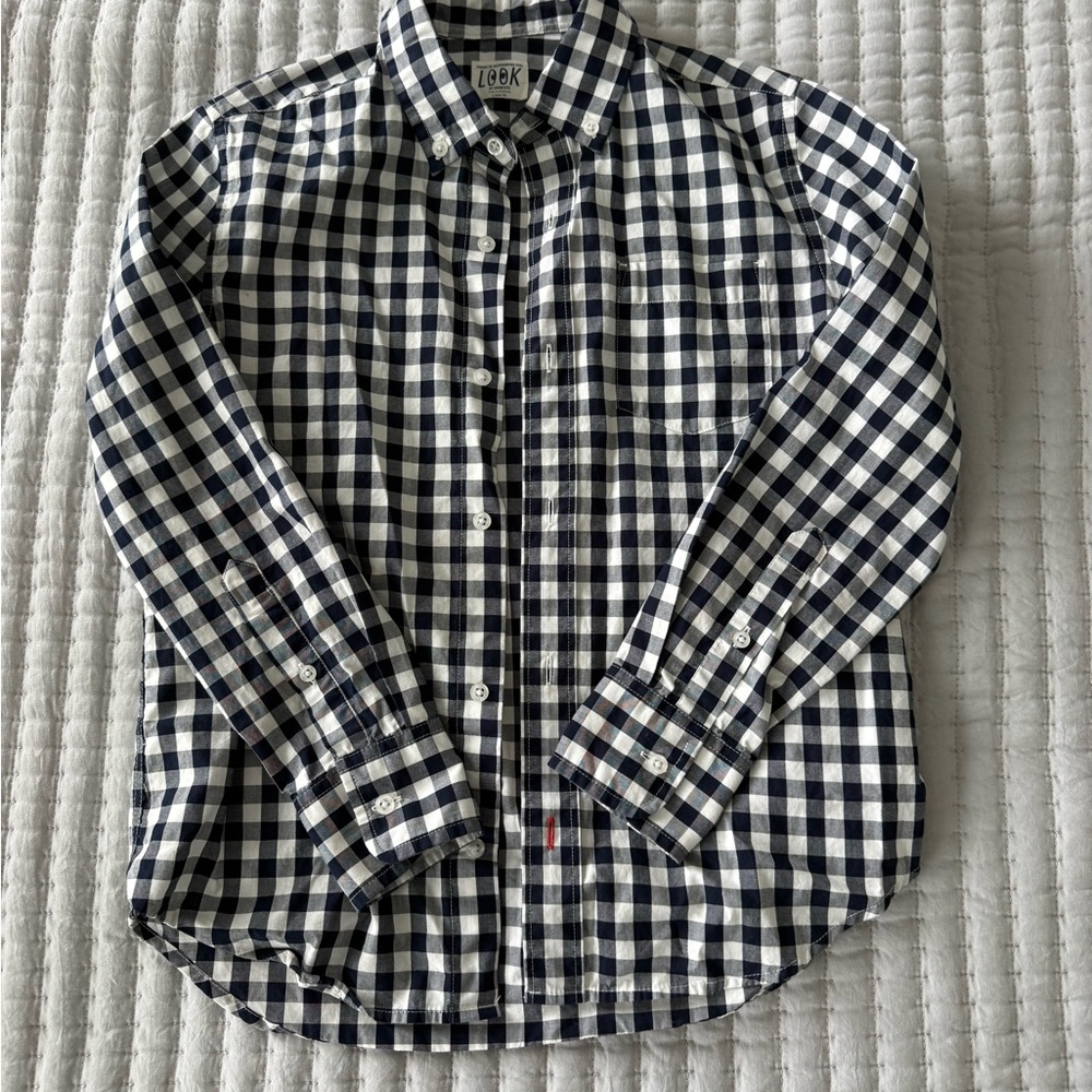 Crewcuts Black and White Casual Button Down Shirt